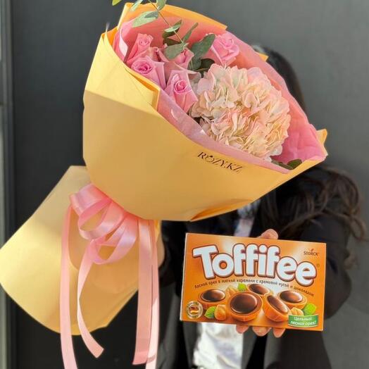 Букет комплимент с Toffifee