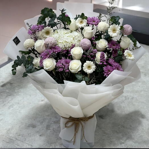 White and purple  bouquet