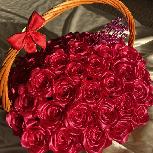 Valentine s Ribbon Roses Bouquet