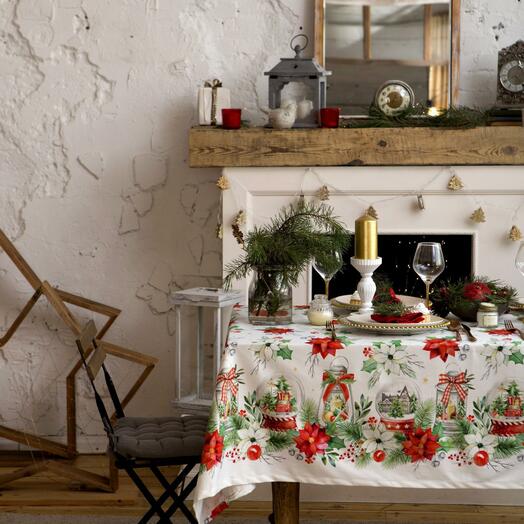 Скатерть на стол Этель Christmas Red Flowers 150x220 см