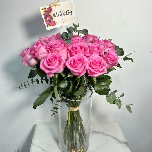 21 stems pink roses