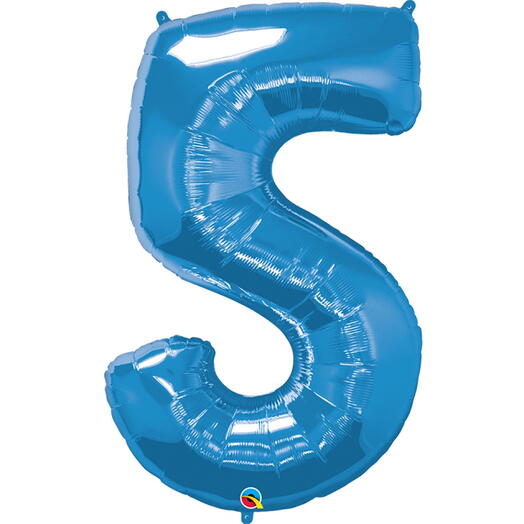 Blue Number Five Helium Balloon -5354