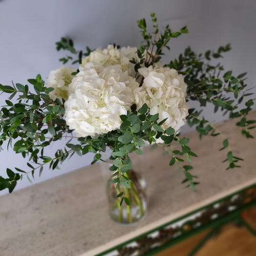 Ramo de 5 hortensias blancas