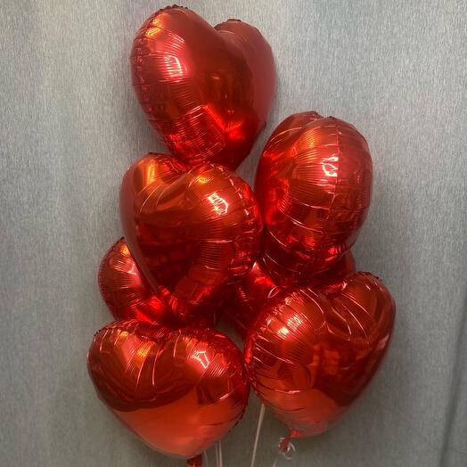 Набор из 7-ми красных сердец