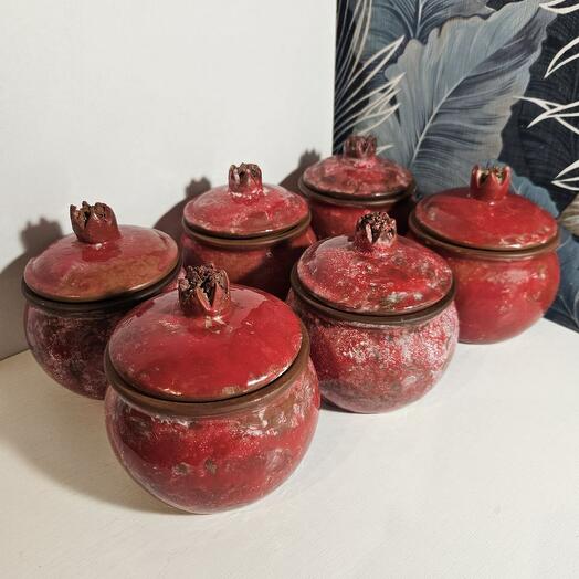 Подарочный набор для мамы Горшочки Гранаты, Ручная Работа