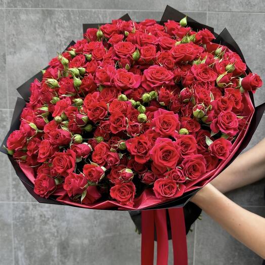 Bouquet of red bush roses 101
