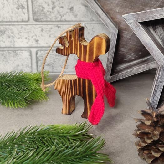 Ёлочная игрушка "Лось" обжиг