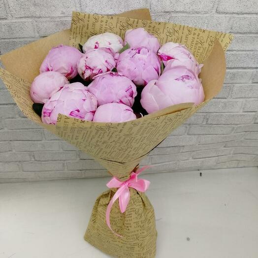 Pink Peony In Craft Wrapping