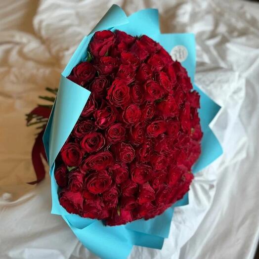 RAMO DE 101 ROSAS ROJAS (KENIA) 40 CM