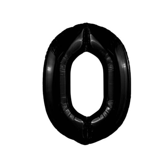 Шар-цифра "0" гелиевый, цвет чёрный