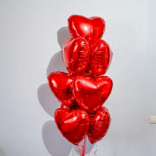 10 фольгированных сердец
