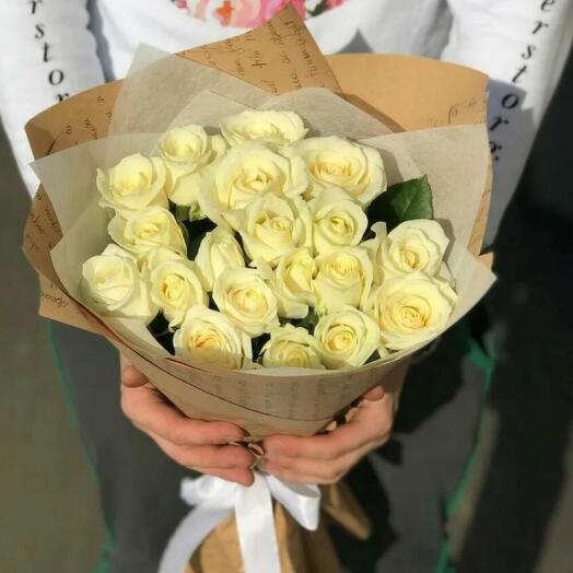 Роза белая 19 штуки