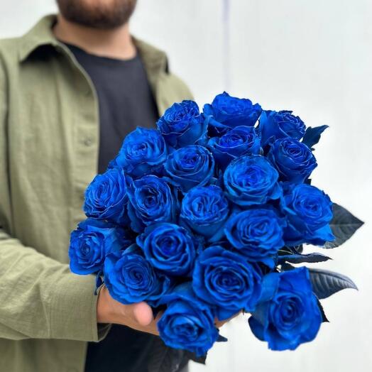 19 синих импортных роз Эквадор