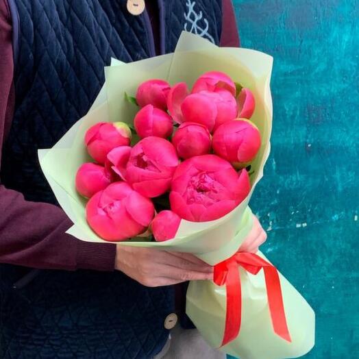 Коралловые пионы 11 шт