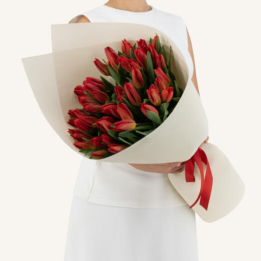 50 Red Tulip Bouquet