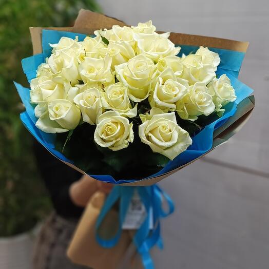 Моно из 25 белых роз