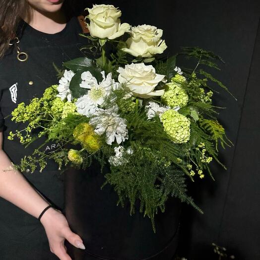 Caja con Rosas Blancas