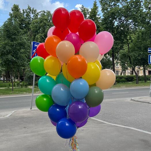 Набор шаров с гелием  643 - в потолок 50 шт ( аэродизайн )