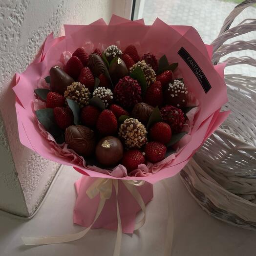 Букет из клубники в шоколаде callebaut