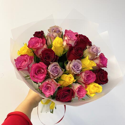 25 roses mixed flowers