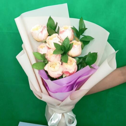 Peach Gardan Rose Bouquet