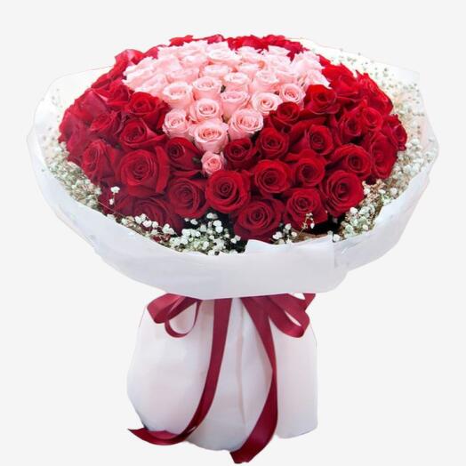 Pretty Red and Pink Rose Bouquet