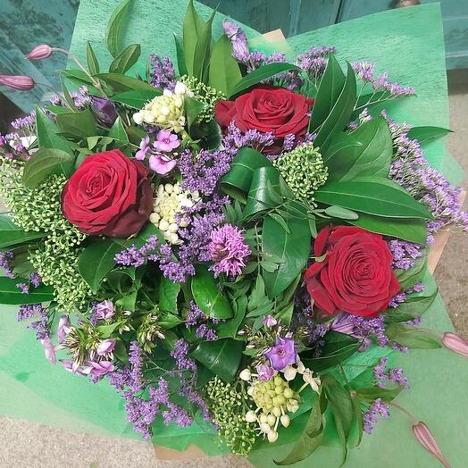 Bright purple and red bouquet