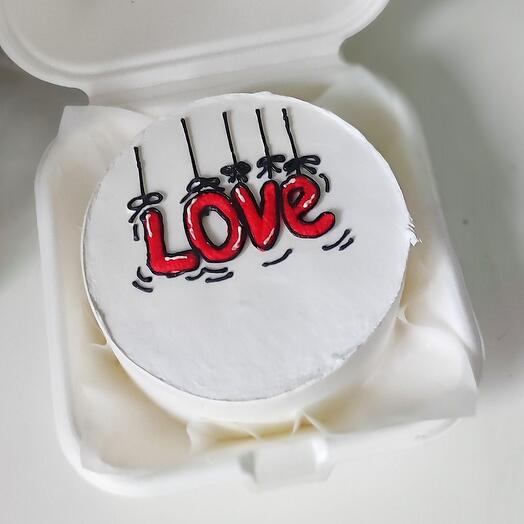 Бенто торт Love, на день влюблённых