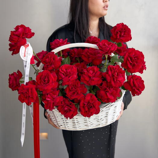 Flexed Roses in a Basket