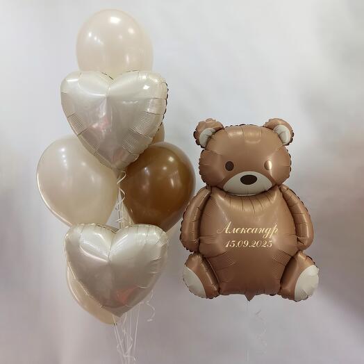 Композиция (8122-2025) Сатиновый мишка