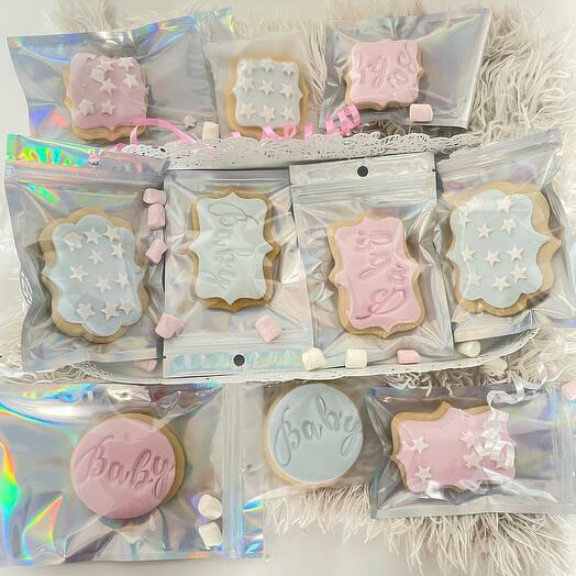 Set of 12 Pink and Blue Cookies