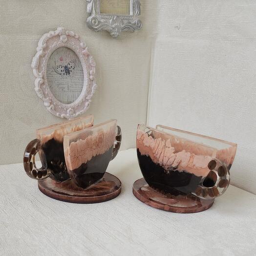 Gift set of napkin holders "Cup of coffee"