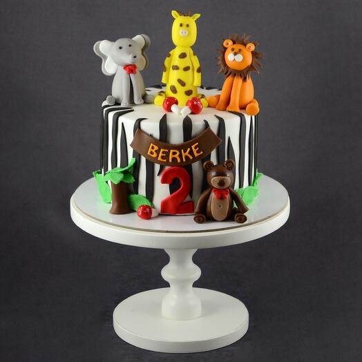 Wild Animal Themed Birthday Cake