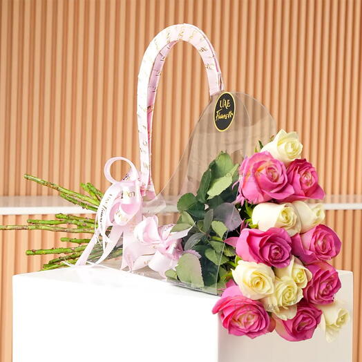 Pink   White Roses Bag