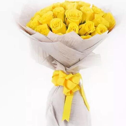 Vibrant Yellow Roses Bouquet - Fresh Flower Delivery