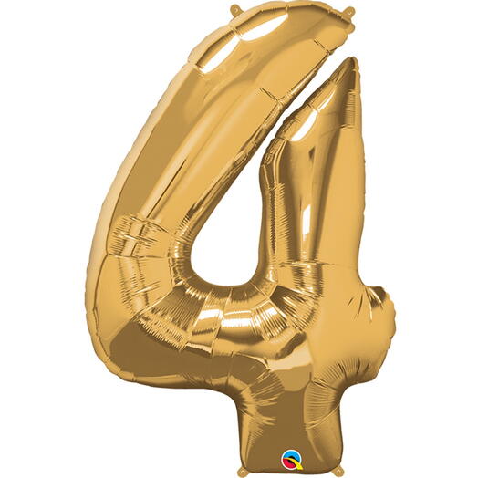 Golden Number Four Helium Balloon -5357