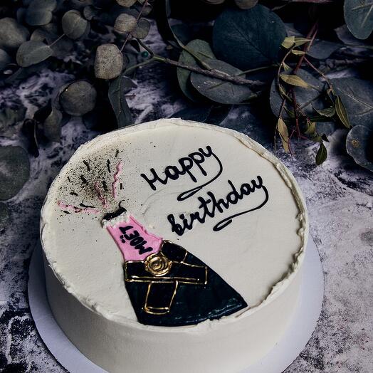 Торт с рисунком "Happy Birthday"