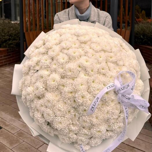 Букет из 71 хризантемы