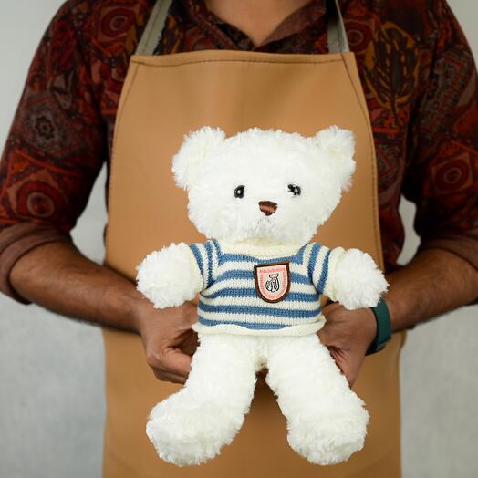 30cm - Blue Line Sweater Teddy Bear Doll