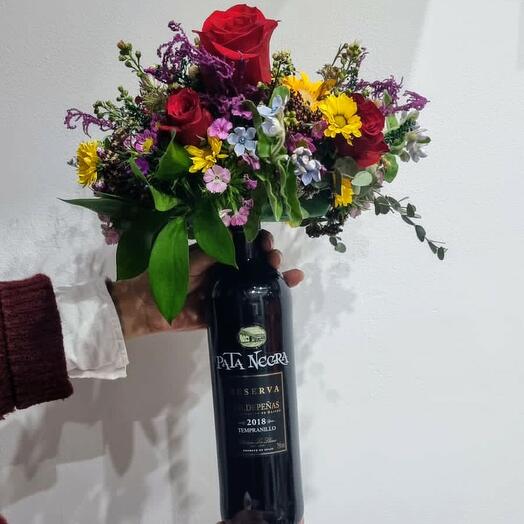 Vino y flores