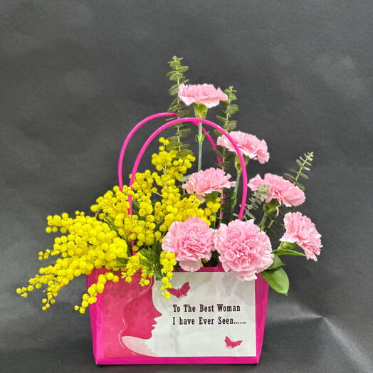 Women s day Bag woth flowers