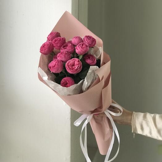 3 кустовых пионовидных розы Giselle Жизель букет 11 Buket flowers