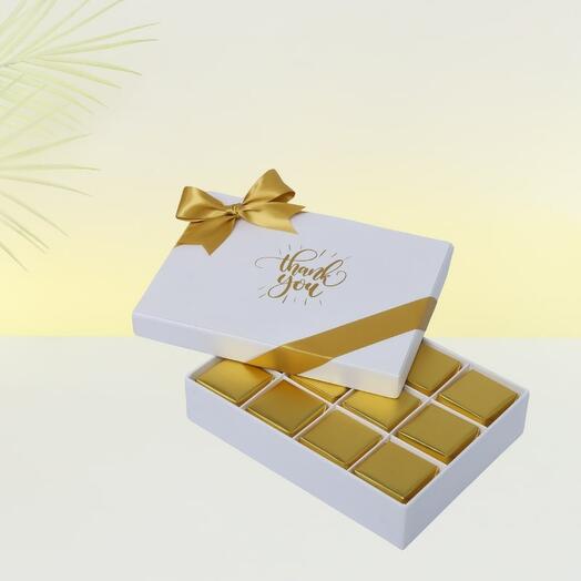 Elegant Thank You Gold-Wrapped Chocolate Box – 12-Piece Gift Set
