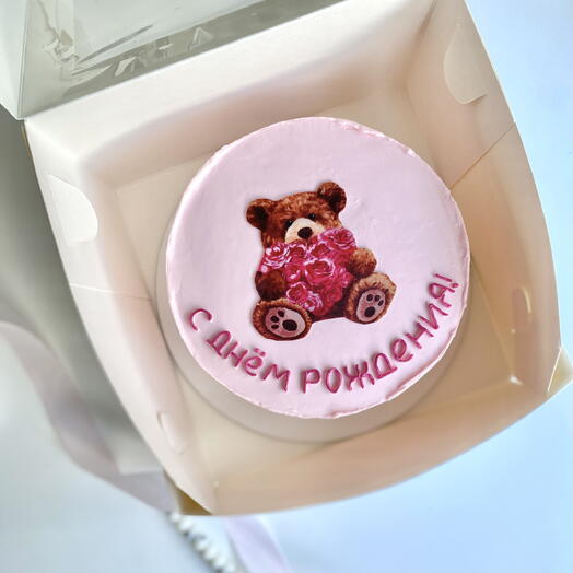 Торт 1 кг «С днём рождения!» для девочки, дочери, сестры или девушки
