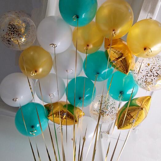 A mix of 20 balls "Mint-Golden"