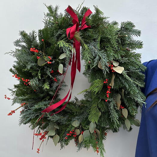 Big Christmas Wreath with red berries