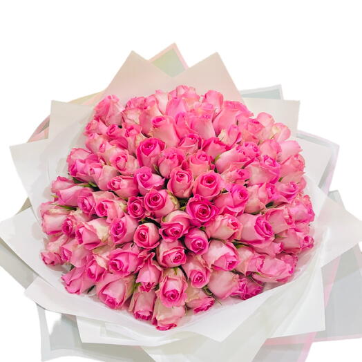 101 pink roses bouquet