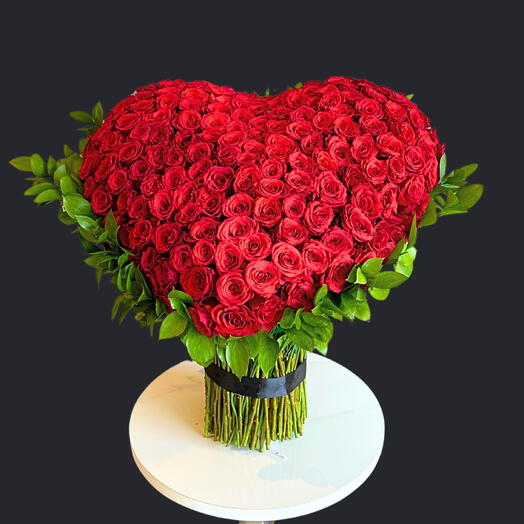 3D heart Red rose