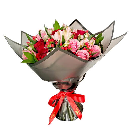 Ruscus and Rose Bouquet