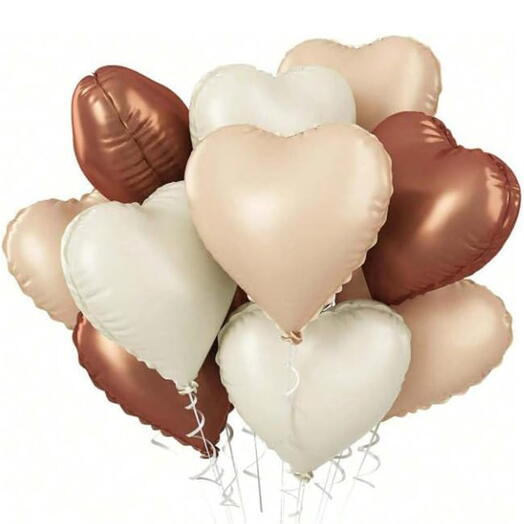 9 Multicolored Heart Shaped Helium Foil Balloons 4-5645